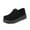 Black Flats Shoes, variant on Stylish Women's Casual Shoes Comfortable Wedge Heel Solid Color Round Toe Thick-Soled Slip-On Shoes for Everyday Wear