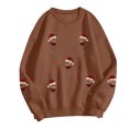 thumbnail image 5 of larppty Women Oversized Long Sleeve Christmas Sweatshirts Crewneck Loose Teen Girl Pullover Top 2025 Fall Y2K Trendy Outfits (Brown, S), 5 of 8