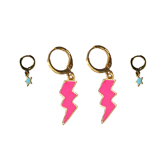 Classic Gameday Earring Stack barbie pink baby blue