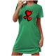 thumbnail image 2 of Camisón corto de San Valentín para mujer, talla grande, estampado en el pecho, cuello redondo, manga corta, 2 of 3