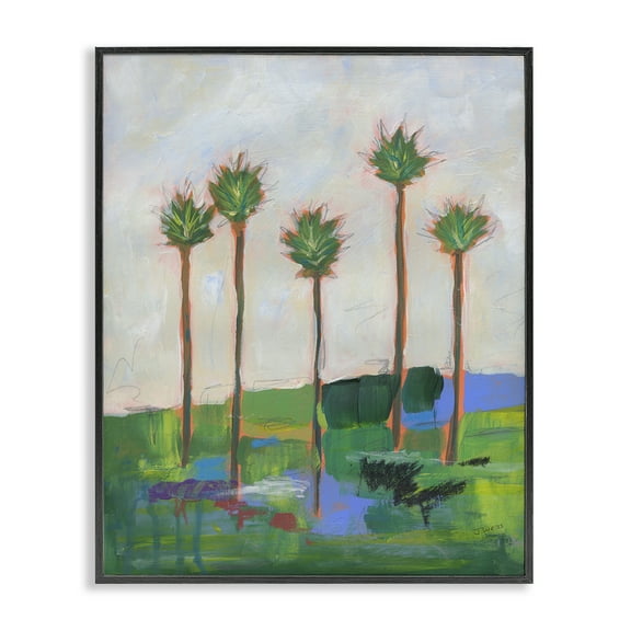 Stupell Industries Tall Palms Impression Landscape & Nature Painting Black Framed Art Print Wall Art, 11 x 14