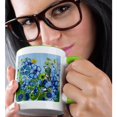 thumbnail image 2 of 3drose, Morning Glory Garden September Birth Flower with Birds, Butterflies Perfect for September Birthday, 11oz Two-tone Green Mug, 2 of 6