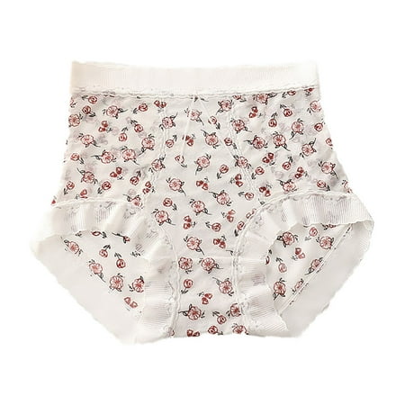 Women s High Waist Cute Underwear Sexy Lace Trim Seamless Breathable Panties Soft Floral Print Briefs Panty