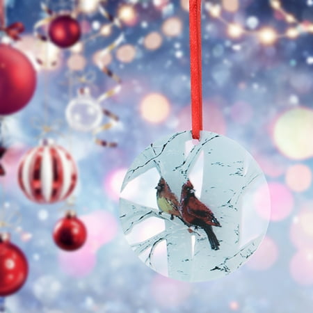 

Kokovifyves Home Decor Clearance Red Bishop Bird Commemorative Personalized Round Ornament Pendant