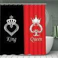 thumbnail image 2 of King and Queen theme Curtain Theme Bathroom Curtain Set with Hooks Decor 72"X72", 2 of 5