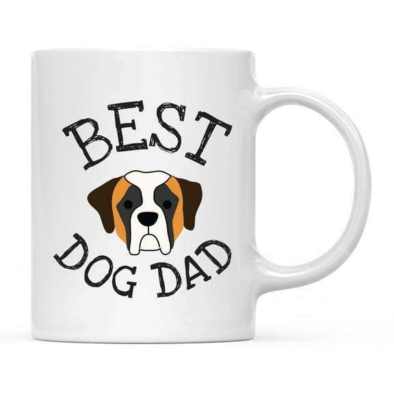 Koyal Wholesale Best Dog Dad Ceramic Coffee Mug, Saint Bernard