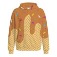 thumbnail image 3 of Kids Boys Girls Dripping Ice Cream Sprinkle Print Waffle Knit Hoodie Long Sleeve Hooded Sweatshirt With Front Pocket Casual Tops For Teen 4-14 Years, 3 of 4