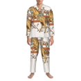 thumbnail image 3 of Fotbe Vintage Wild West Cowboy Pattern Long Sleeve Pajama Set for Men,Sleepwear Set,2-piece Loungewear Set,Soft PJs Comfy Nightwear with Pockets-Small, 3 of 7