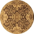 thumbnail image 1 of Ahgly Company Indoor Round Oriental Brown Traditional Area Rugs, 3' Round, 1 of 4