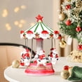 thumbnail image 1 of Carrusel navideño con figuras de Papá iluminadas. Adorno navideño coleccionable y original para estudio, estantería o escritorio., 1 of 8
