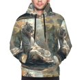 thumbnail image 4 of KLL Forest Meditating White Tiger Print Mens Hoodie Long Sleeve Casual Pullover Hooded Sweatshirt Fashion Drawstring Hoodies with Pocket-, 4 of 6