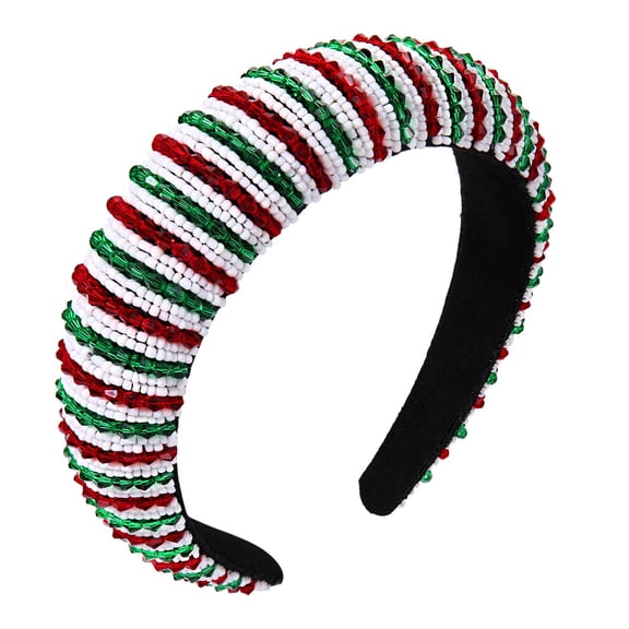 Crystal Rhinestone Padded Headbands for Women Beaded Crystal Embellished Hairband Wide Bejewelled Velvet Headband Hair Accessory or Girls Holiday Party Prom Gifts (Halloween /Christmas)