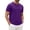 Purple #025, variant on Mens Henley Lightweight Shirts Short Sleeve Casual Cotton Button T-Shirts Summer Basic Tee, L