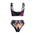 thumbnail image 2 of Honeii Colorful Wolf Head A Print Women’s Bikini Set,Two Piece Swimsuit Bathing Suits,Stylish High Elasticity Swimwear for Beach and Pool, 2 of 7