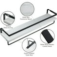 thumbnail image 7 of 16" Wall-Mounted Floating Shelves W/Storage Basket and Rack & Towel Bar, Home 2+1-Tier White Wood Wall Shelf for Decor & Storage for Livingroom Kitchen Bedroom, Bathroom Shelves Over The Toilet, 7 of 7