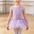 thumbnail image 2 of Girls Camisole Tutu Leotard with Sparkle Mesh and Bow Straps,Ballet Dance Dress, 2 of 8