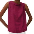 thumbnail image 2 of Besolor Summer Tank Tops for Women Casual Round Neck Sleeveless T-Shirts Solid Color Loose Basic Blouse Tees, 2 of 6