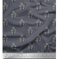 thumbnail image 1 of Soimoi Rayon Crepe Fabric Leaves & Floral Block Printed Fabric 1 Yard 46 Inch Wide, 1 of 3