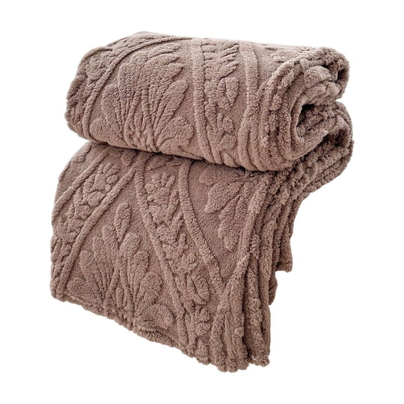 Soft Fleece Blanket Soft Fleece Blanket, Multifunctional Throw Blanket, Flannel Plush Fuzzy Nap Blanket, Cozy Bed Couch Sofa Cover, Reversible Washable Polyester, Coffee Brown