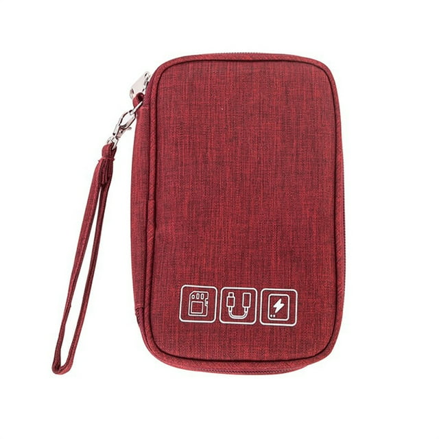 Guardurnaity Bolsa de almacenamiento de cable de carga Organizador de cable USB Accesorios electrónicos Bolso de transporte de viaje Accesorios Bolsas de mensajero y de hombro