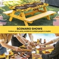thumbnail image 6 of Sunflowers Table Cloths for 8 Foot Rectangle Tables, Yellow Summer Botanical Elegant Flowers Wooden Patio Waterproof Elastic Fitted Tablecloths, Washable Rectangular Table Cover for Camping, 6 of 8