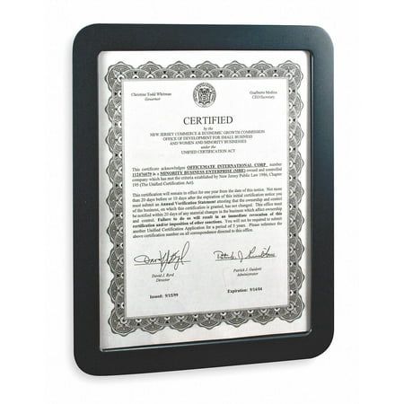 Gray Certificate Holder Plastic 10 Height 12 1 2 Width 1 2 Depth