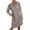 Gray, variant on Fesfesfes Women Dress Solid Cold Shoulder Long Sleeve V-Neck Regular Dress or