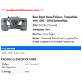 thumbnail image 2 of Rear Right Brake Caliper - Compatible with 2003 - 2006 Subaru Baja 2004 2005, 2 of 2