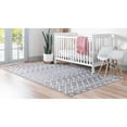 thumbnail image 5 of 7' x 10' Gray and Ivory Geometric Rectangular Area Throw Rug, 5 of 8
