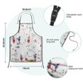thumbnail image 7 of White Christmas Gnome Pattern Kids Aprons for Girls and Boys,Adjustable Neck Strap Toddler Aprons for Kids Cooking Baking, 7 of 7