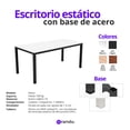 thumbnail image 3 of Escritorio Viena 180x60cm – Blanco con Patas Gris Oxford, 3 of 4