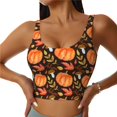thumbnail image 2 of Lsque Autumn Pumpkin Printed Women'S Sports Bra, Compression, Moisture Wicking, High-Impact Sports Bra For Women,Supportive sports bra-Medium, 2 of 9