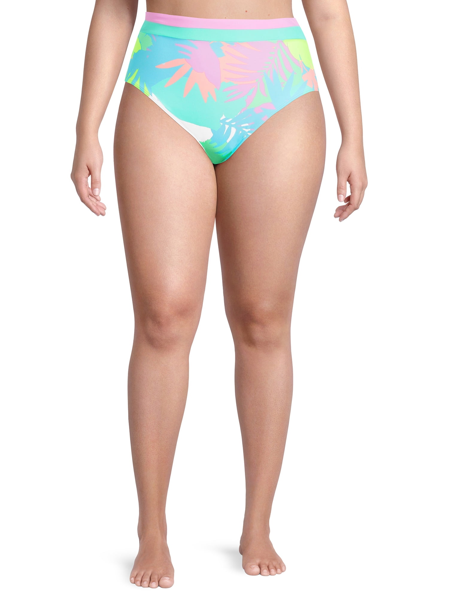 No Boundaries Juniors' Tropical High Waisted Bottom