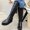 Black, variant on Women Winter Boots Warm Mid Calf Boots Slip Comfortable Lightweight Platform Down Cotton Shoes