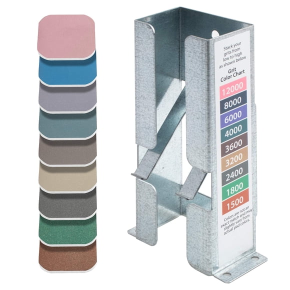Peachtree Woodworking Supply Almohadillas de lijado de micromalla de 2 x 2 pulgadas con dispensador de acero galvanizado, para ciclo de giro de tapón de bolígrafo y botella, materiales acrílicos de li