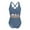 Blue, variant on Enjoytime one Piece Bathing Suit for Women Chest Cushion Fashion Sexy Swimwear Color Block High Waisted Monokini Womens Swimsuits Tummy Control
