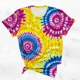 thumbnail image 4 of Alllist Tshirts Shirts for Women Tie Dye Short Sleeve Shirts Crew Neck Casual Tops for Women Yellow,Xxxxl, 4 of 6