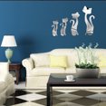 thumbnail image 4 of Toystoory DIY lindo 4 piezas 3D gatos espejo 4 piezas 3D pegatinas de pared hogar habitación Decar espejo arte calcomanía Decoración del hogar, 4 of 5