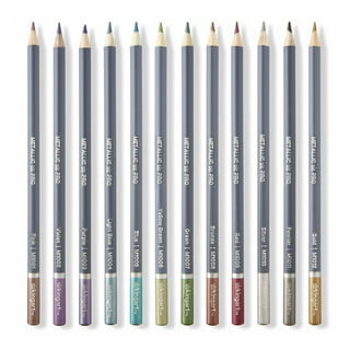 YLSHRF Metallic Color Pencils,12 Colors Metallic Pencils Non-toxic Black  Wood Colored Pencils Set for Coloring Books,Drawing Colored Pencils 