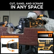 MOTORHEAD 20V ULTRA Cordless Oscillating Multi-Tool, Lithium-Ion, LED, 18000 RPM, 3.2° Angle, Variable Speed, Tool-Free, Sanding, Cutting, Scraping Accessories, 2Ah Battery, Charger, Bag, USA-Based