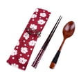 thumbnail image 2 of Binmer Japanese Vintage Wooden Chopsticks Spoon Tableware 2pcs Set New Gift - Tableware Set Clearance, 2 of 2