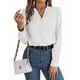 thumbnail image 1 of Blusa Plisada de Larga con Cuello en V para Mujer, Ideal para Oficina S, 1 of 8