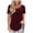 Red, variant on WHLBF Womens Plus Size Tops Lace Solid Splicing Short Sleeve T-Shirt Blouse