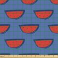 thumbnail image 2 of Ambesonne Food Art Fabric by the Yard Upholstery, Simplified Watermelons, 3 Yards, Dark Ceil Blue and Dark Coral, 2 of 5