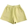 thumbnail image 7 of Sheghy Women's Shorts 100%Cotton Women Solid High Waist Slimming Loose Casual Summer Shorts Yellow XL, 7 of 7
