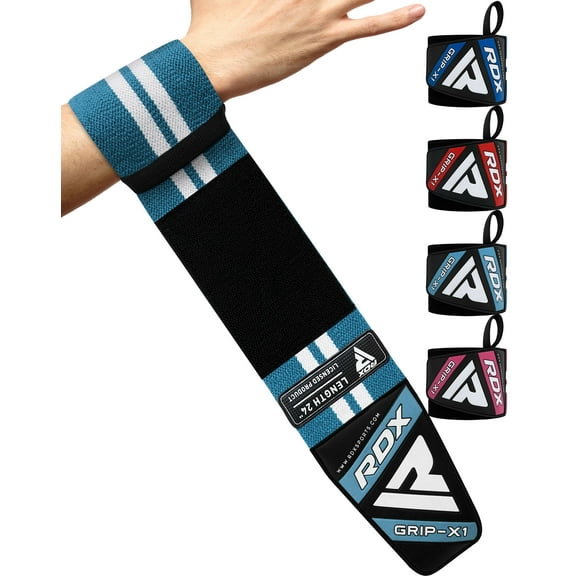 RDX Weight Lifting Wrist Support Wraps, Elasticated Straps for Strength Training, Powerlifting, Bodybuilding, Deadlifts, Gymnastics, Workout and Xfit Exercise