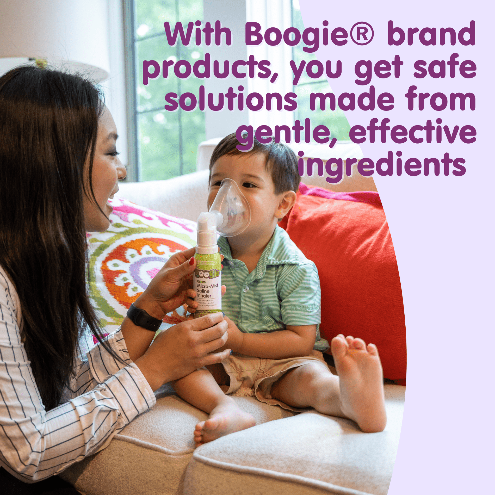 (2 pack) Boogie Sterile Drug-Free Micro-Mist Saline Inhaler for All Ages