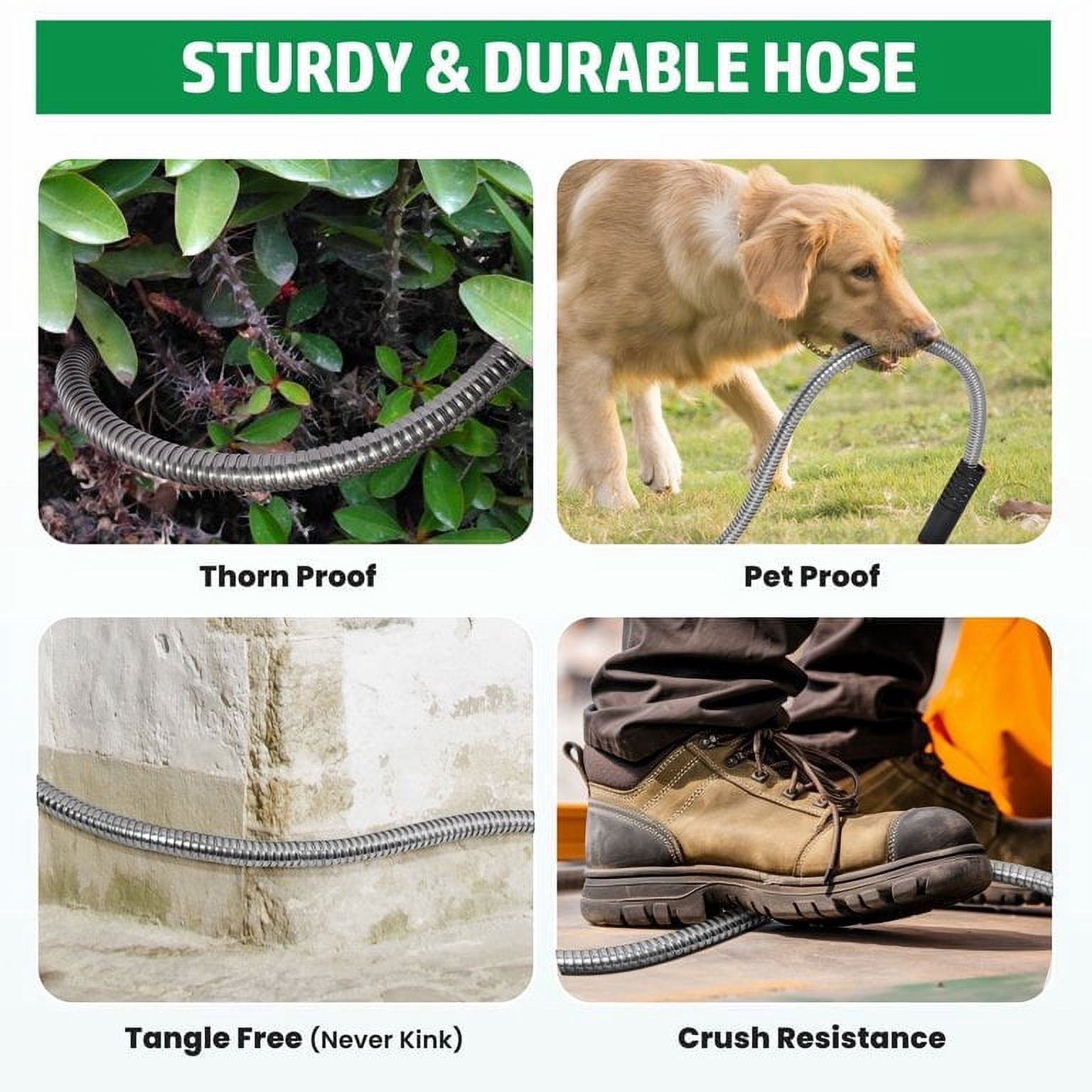 Steel Metal Garden Hose - Heavy Duty 304 Stainless Steel Hose