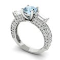 thumbnail image 2 of 2.33 ctw 3 Stone Anniversary Ring for Women | Round Cut Natural Sky Blue Topaz | Hyperallergenic Solid 14K White Gold, 2 of 5