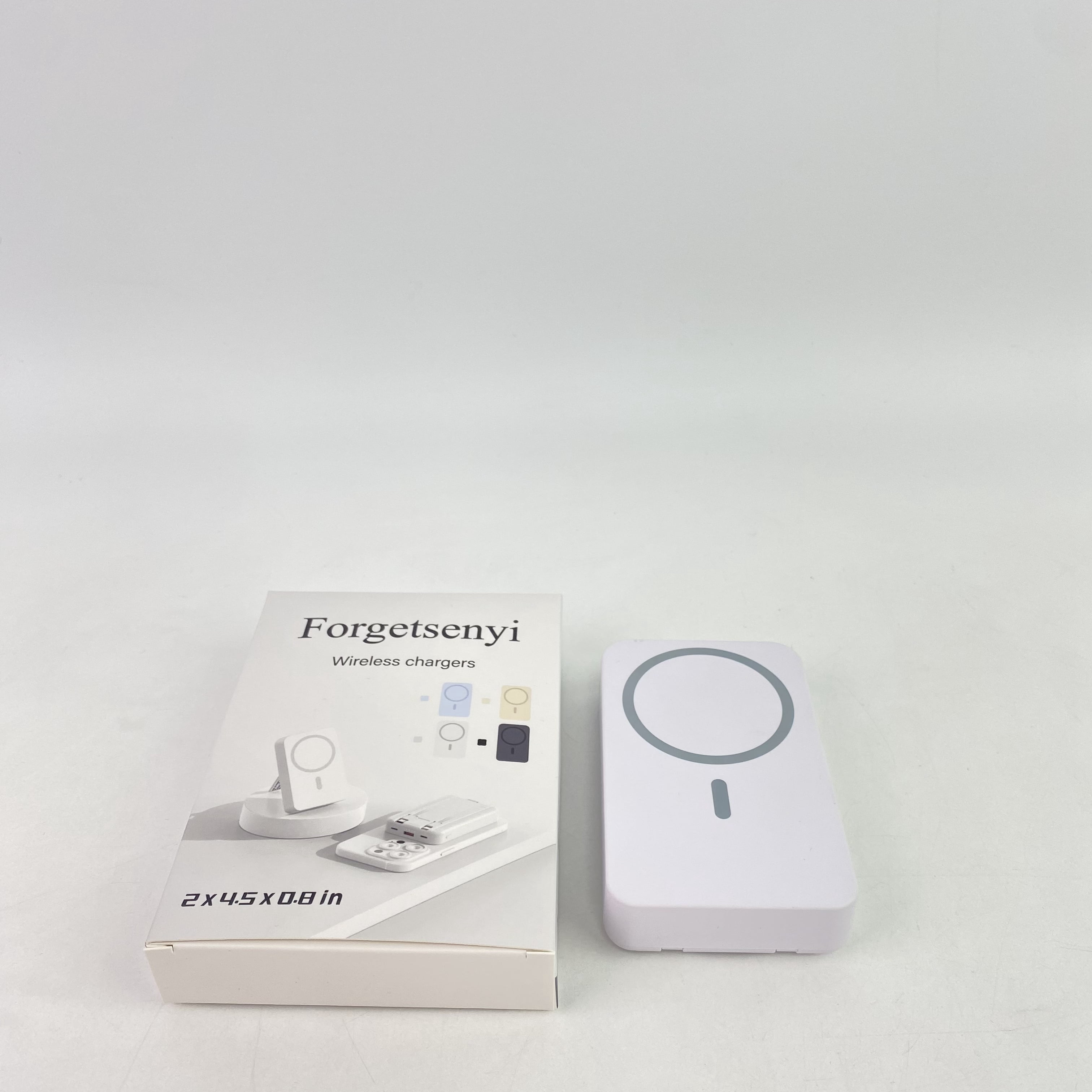 Forgetsenyi Wireless chargers, Portable Charger, 10000mAh Wireless Magnetic Power Bank with USB-C Cable 22.5W PD Charging, Slim Phone Battery Pack -White